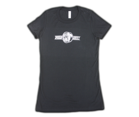 Ladies T-Shirt 'Wheel logo' (short sleeve/black)