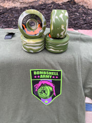 'Bombshell Army' COMBO - 'Bombshell Army' (short sleeve t-shirt) + Bombshells 57mm/99A Limited Edition Camo swirl