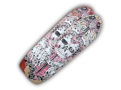 American Nomad Skates Greg Harbour Skull skateboard deck