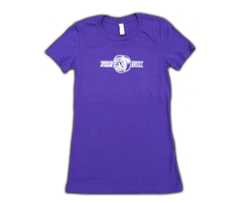 Ladies T-Shirt 'Wheel logo' (short sleeve/purple)