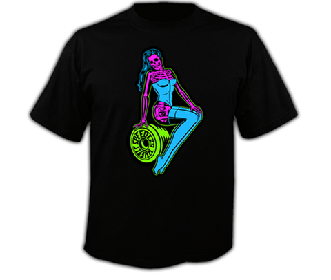 T-Shirt 'Sitting Pinup' (short sleeve/Green Wheel)